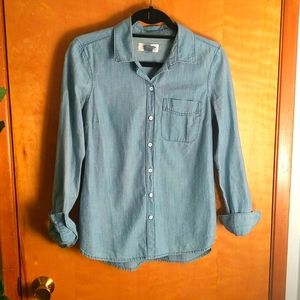 Chambray button front shirt